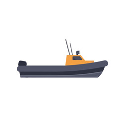 Inflatable boat with orange cabin © atyan