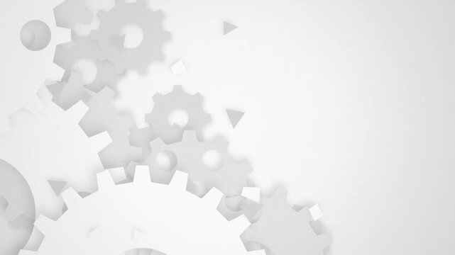 Interlocking 3D mechanical gears geometric seamless loop motion