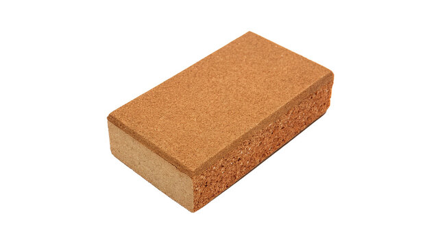 Single rectangular brown clay brick building material isolated on transparent background.