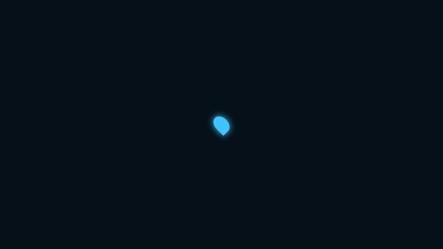 Sequence of Blue Light Particles Moving in Dark Space.