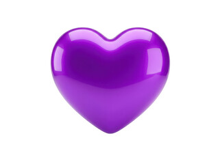 Fototapeta premium Shiny 3d purple heart icon isolated