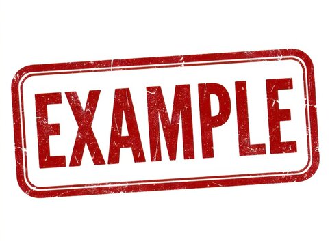 Red grunge rubber stamp with the word example isolated on a white background