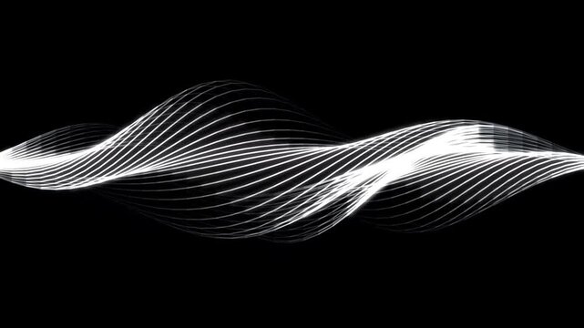 Glowing white light waves oscillating in a smooth flowing rhythmic motion abstract energy dynamic curve sine abstract energy dynamic curve