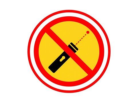 No laser pointer prohibition sign