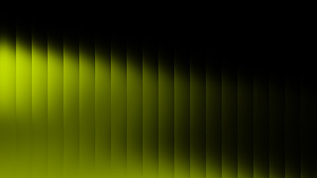 Ribbed glass gradient texture background with lime yellow light on black