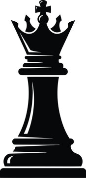 A black chess king stands as a solid silhouette against a white background piece game strategy boardgame royal crown checkmate tournament competition leadership authority monarch
