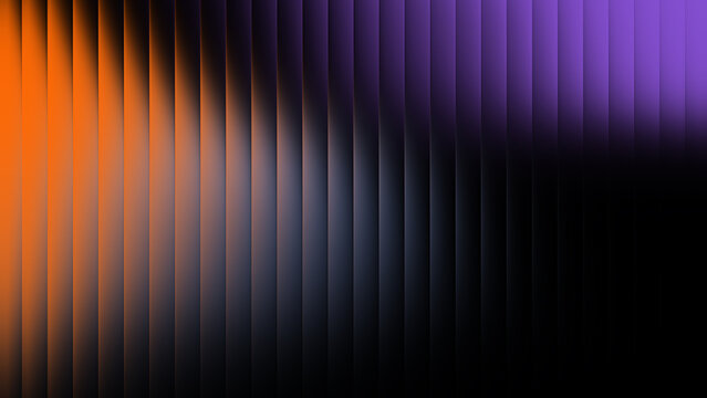 3D ribbed glass gradient texture background in orange and purple tones