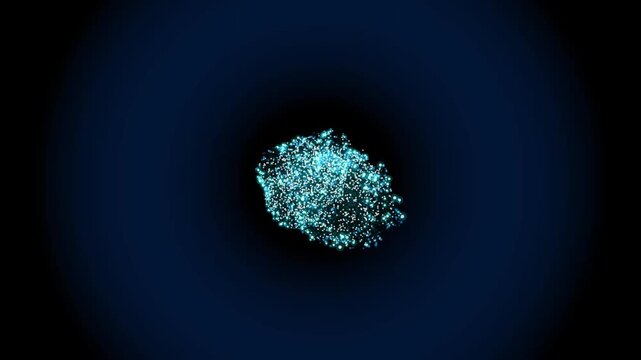 Futuristic AI Brain Made of Glowing Digital Particles and Neural Network