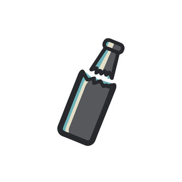 Broken glass bottle icon