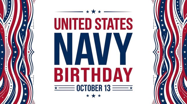 A celebratory graphic honoring the united states navy and its annual birthday tradition