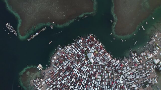 Aerial view of Bungin Island in Alas, Indonesia.