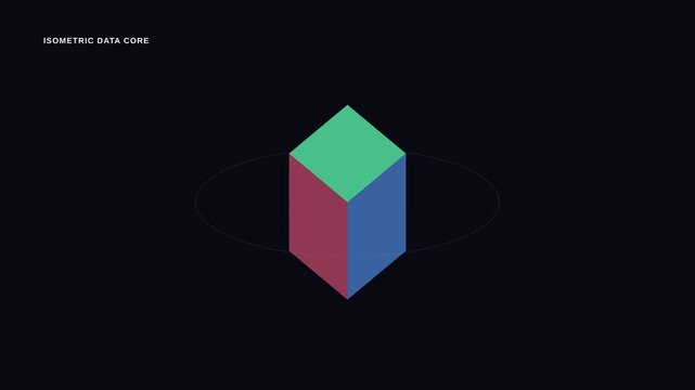 Abstract Geometric Shapes with Vibrant Colors on Dark Background.