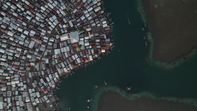 Aerial view of Bungin Island, Indonesia.