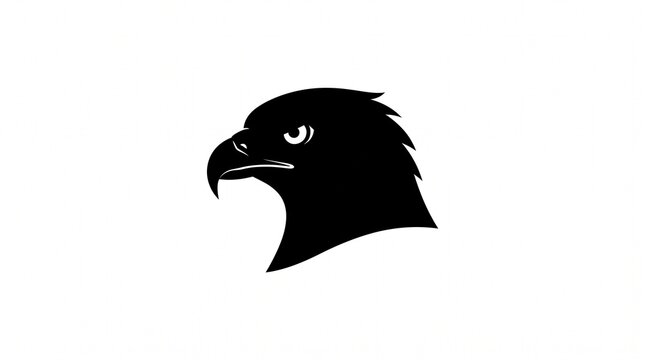 Eagle head silhouette. Eagle head black and white logo design. Eagle head vector illustration.