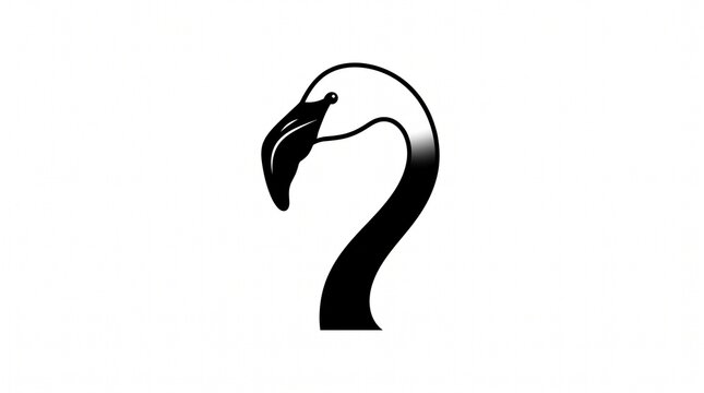 A silhouette of a flamingo. Flamingo logo icon. Flamingo head vector silhouette.