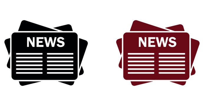 Newspaper icon symbol vector design illustration isolated on white background.