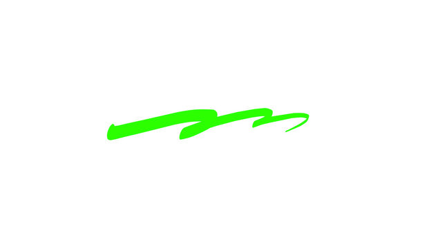 Green abstract zigzag swoosh vector icon, hand drawn brush stroke line, dynamic flowing wave shape logo design element for sports, business and creative branding projects