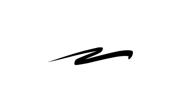 Black abstract zigzag swoosh vector icon, hand drawn brush stroke line, dynamic flowing wave shape logo design element for sports, business and creative branding projects