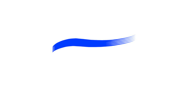 Blue gradient abstract swoosh vector icon, modern ribbon curve wave shape, dynamic flowing brush stroke logo design element for technology and business branding