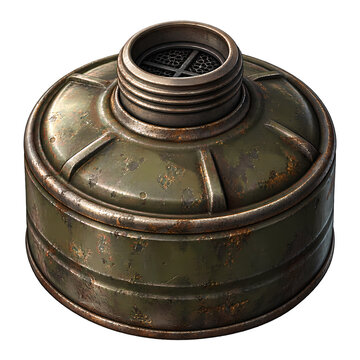 Detailed metal container with rusted finish for survival game assets. Metal container features vintage design with visible wear and tear,