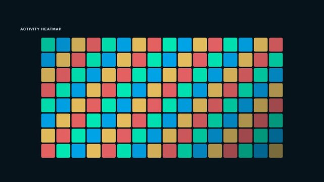 Colorful Pixelated Grid Pattern with Dark Background.