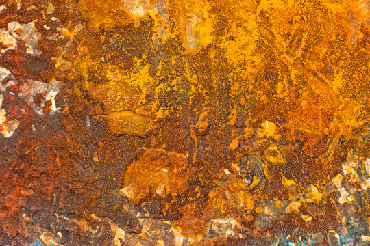 Rust and corrosion texture on weathered metal surface