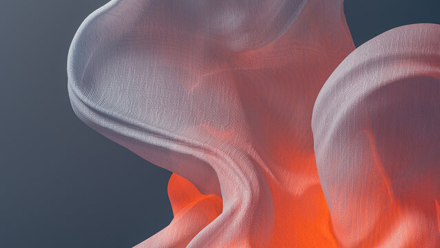 Close-Up Organic Mesh Waves with Orange Light