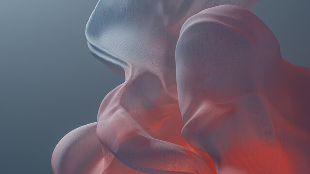 Layered Translucent Forms with Red Illumination