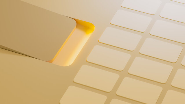 Geometric Tile Grid with Warm Golden Illumination