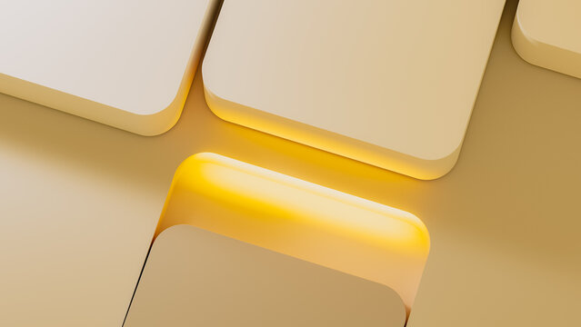 Layered Beige Tiles Illuminated by Golden Light