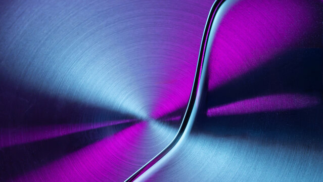 Abstract purple and blue metallic tech background with curve