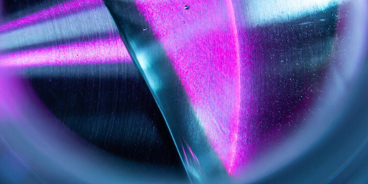 Abstract neon technology background with glowing magenta light