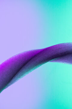 Abstract purple curved texture on turquoise gradient background