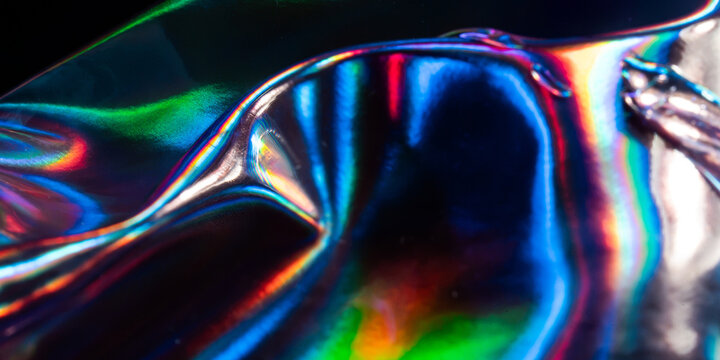Iridescent metal holographic abstract technology background