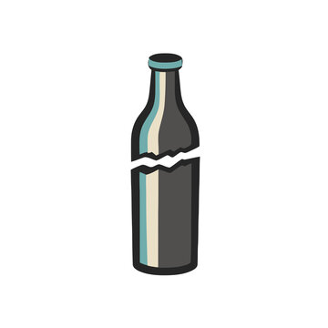 Broken glass bottle illustration