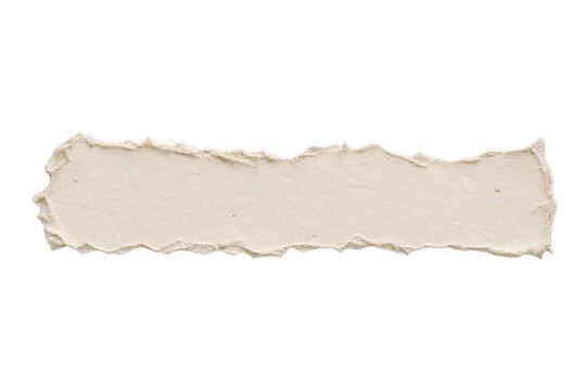 Handmade paper torn edge strip isolated