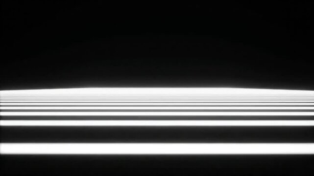Minimalist black and white striped pattern extending to horizon in darkness