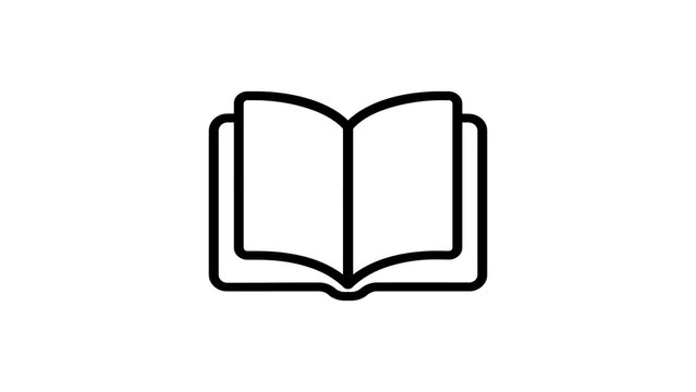 Open book icon representing knowledge education and learning concept.