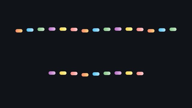 Colorful Neon Light Strips on Black Background for Visual Effects.