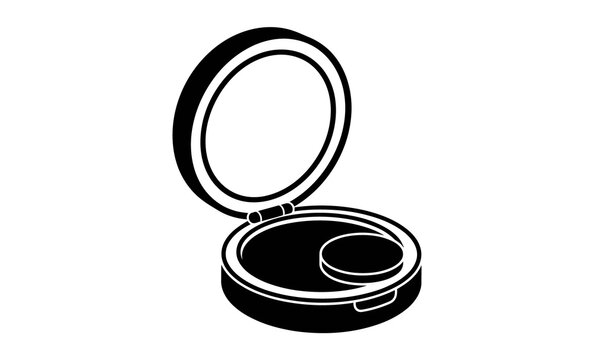 Open Compact Mirror Vector Illustration
