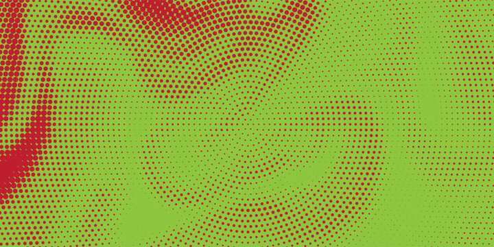 Red halftone concentric circle background. Dotted radial gradient texture. Rippled sonic wave ring wallpaper. Vector rasterized rough backdrop for epicenter, target, radar signal, vibration concept