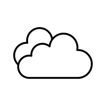 Overlapping cloud outline icon