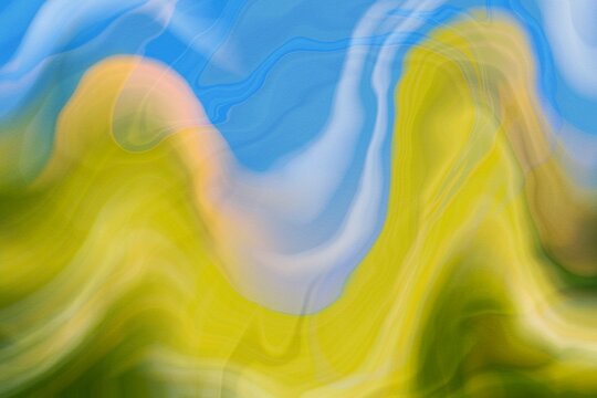 Abstract colorful blue and yellow fluid background texture