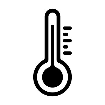high temperature thermometer weather line icon