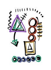 Abstract image for printing. Picture for modern interiors. The picture is painted by hand on a tablet. © neurostructure