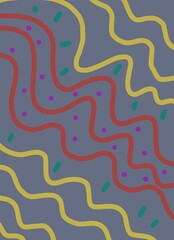 Abstract image for printing. Picture for modern interiors. The picture is painted by hand on a tablet. © neurostructure