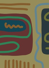 Abstract image for printing. Picture for modern interiors. The picture is painted by hand on a tablet. © neurostructure