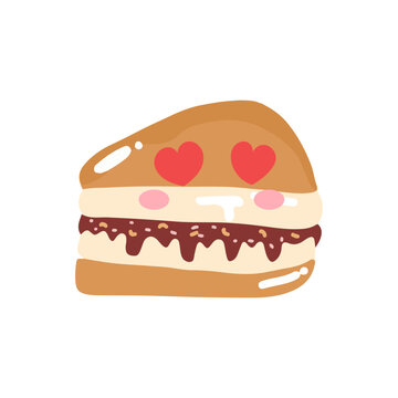 Cute food mascot sticker set inspired by martabak manis with humorous facial expressions. 