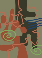 Abstract image for printing. Picture for modern interiors. The picture is painted by hand on a tablet. © neurostructure