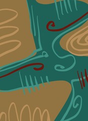 Abstract image for printing. Picture for modern interiors. The picture is painted by hand on a tablet. © neurostructure